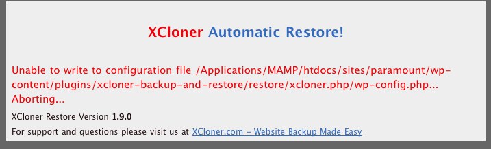 error message
