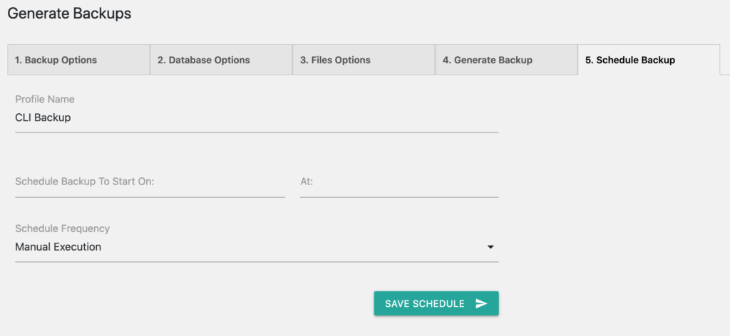 Manual Backup Profiles