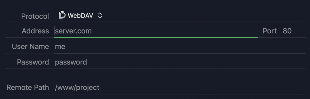 Webdav Settings